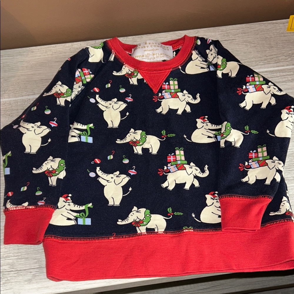 TBBC Elephant Print Cassidy Crewneck 3T